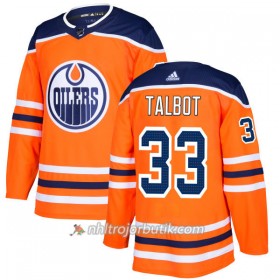 Män Ishockey Edmonton Oilers Tröja Cam Talbot 33 Adidas 2017-2018 Orange Authentic